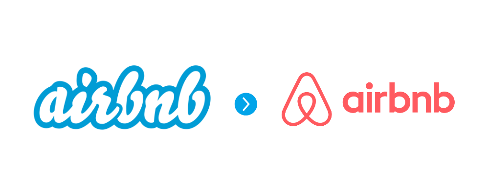 Airbnb Logo Rebrand Example before and after