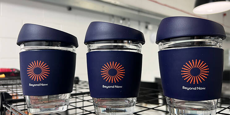 Branded Merchandise For Beyond Now Pantone Matched Claro Cups