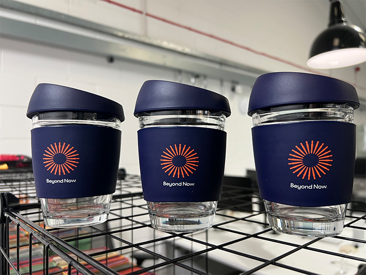 Branded Merchandise For Beyond Now Pantone Matched Claro Cups
