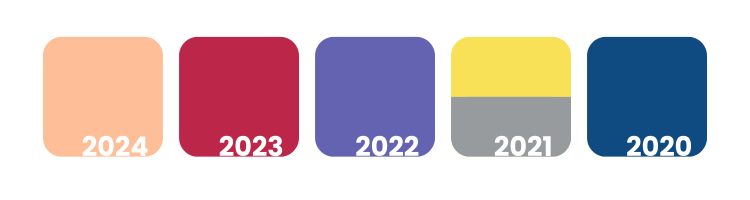 Brandelity Pantone Colors 2024, 2023, 2022, 2021, 2020