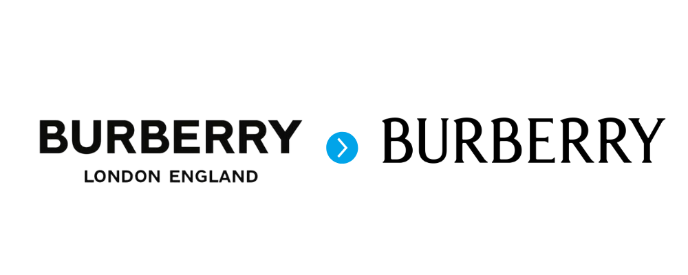 Burberry Logo Rebrand example before and after