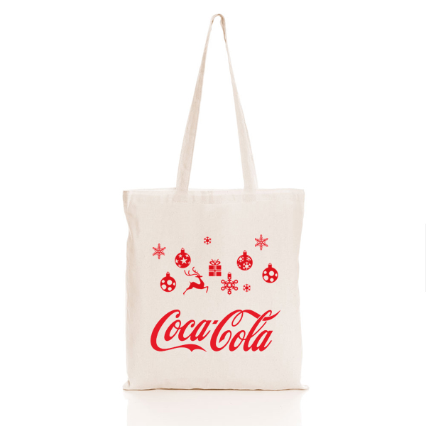Christmas Tote Bag With Coca Cola Logo