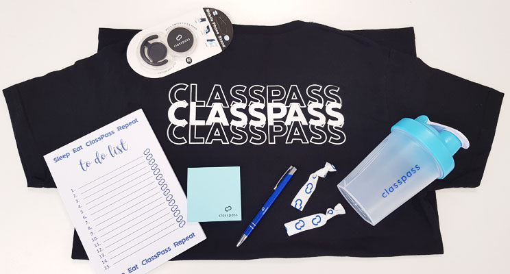 gym giveaways t-shirt and stationery