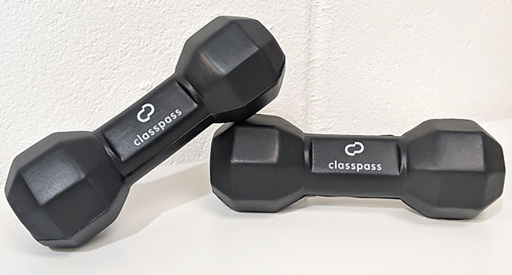 gym giveaways custom stress balls in weights shape
