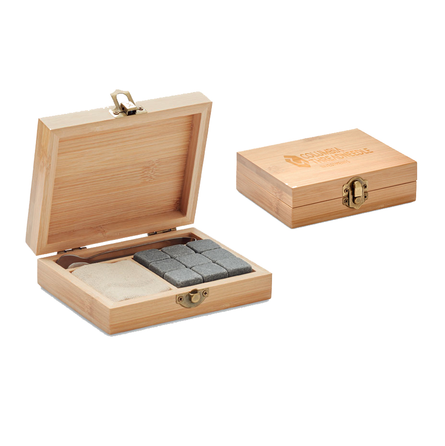 Promotional Whiskey Stone Set & Bamboo Box