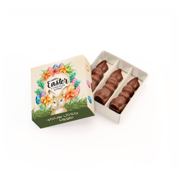 Logo Branded Chocolate Bunnies Eco Treat Box