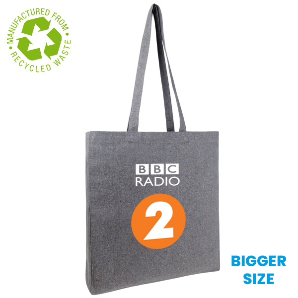Branded Large Recycled Cotton Tote Bag