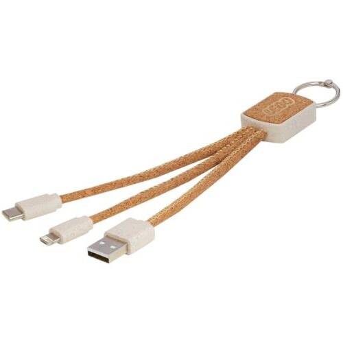 Branded Cork Keychain Charging Cable