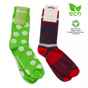 Gots Organic Cotton Branded Crew Socks