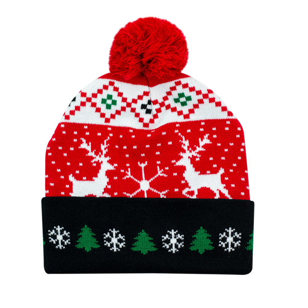 Jacquard Beanie With Pompom