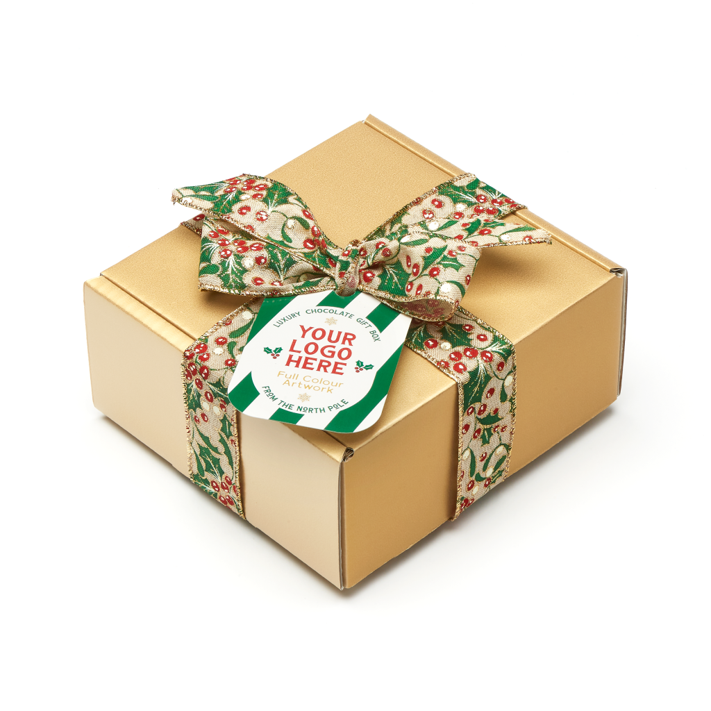 Luxury Christmas Gift Box With Ribbon And Branded Tag