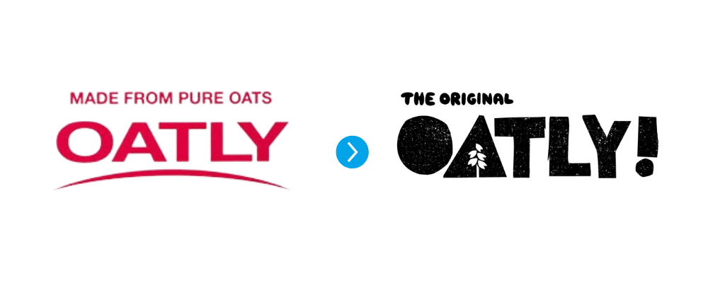 Oatly Logo Rebrand Example Before and After