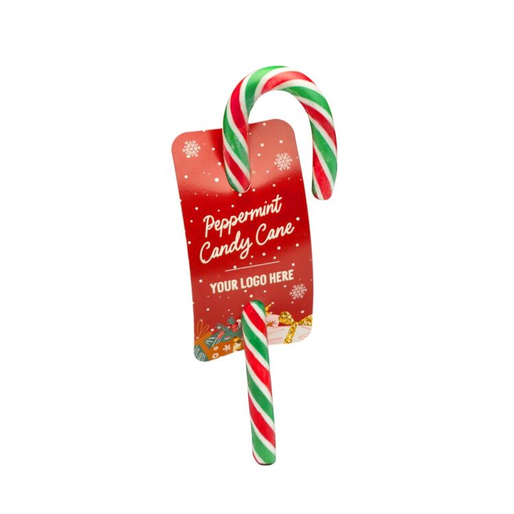 Christmas Candy Cane On Logo Branded Card
