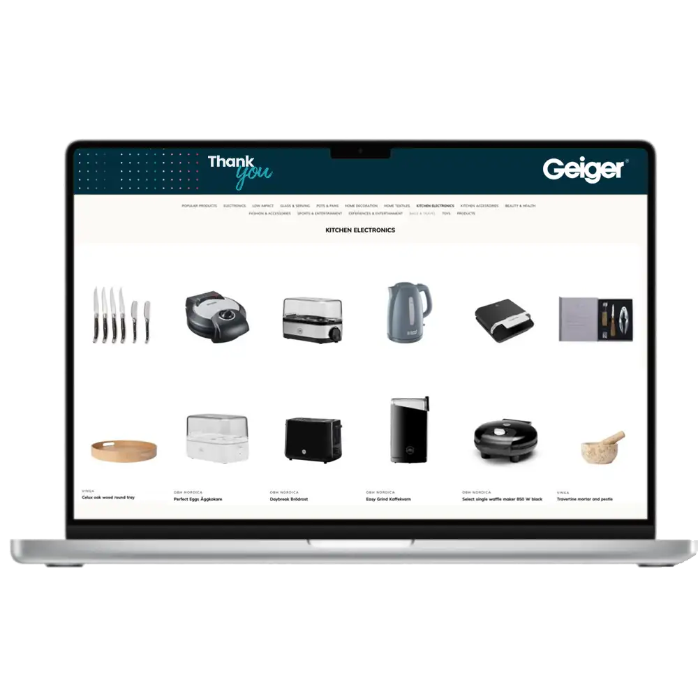 Laptop Displaying Veya Staff Gift Card Options