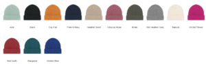 Branded Fisherman Beanie Colour Options