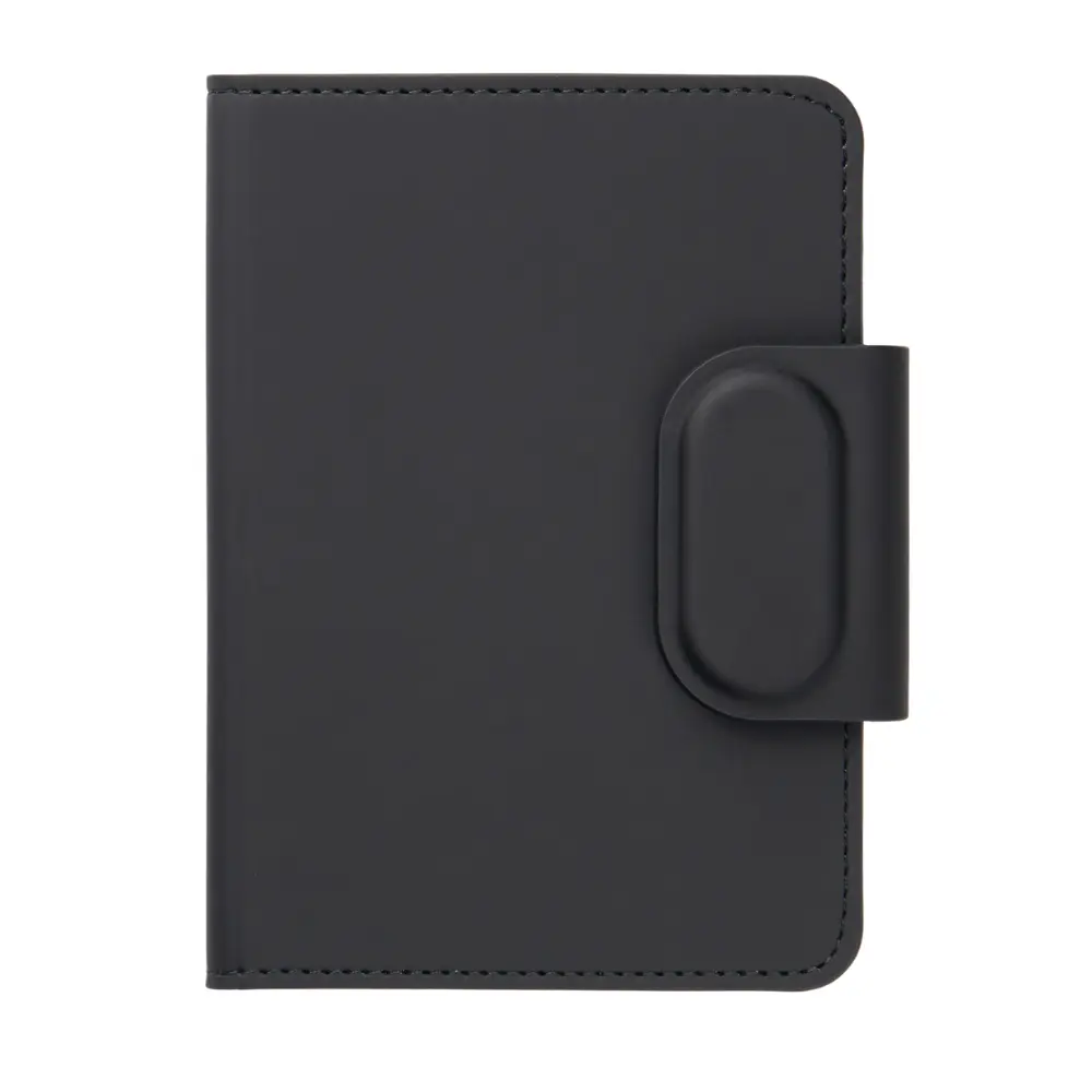 Vinga Baltimore Rcs Passport Cover With Finder Dual. Front View. Logo Via Engraving, Printing Or Hot Stamping.