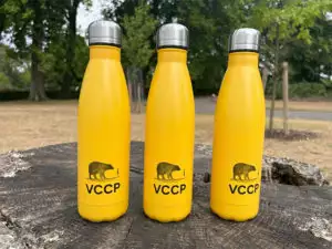 Pantone Matched Branded Brinkware Bottles for VCCP