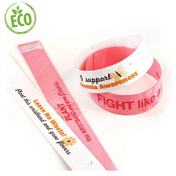 Seed Paper Wristbands Printed With Logo