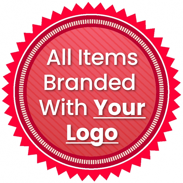 Text: All Items Branded With Your Logo