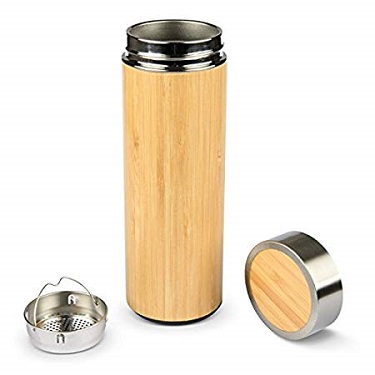 Branded Thermos Made From Stainless Steel And Bamboo