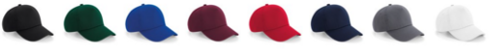 Baseball Cap Colour Options