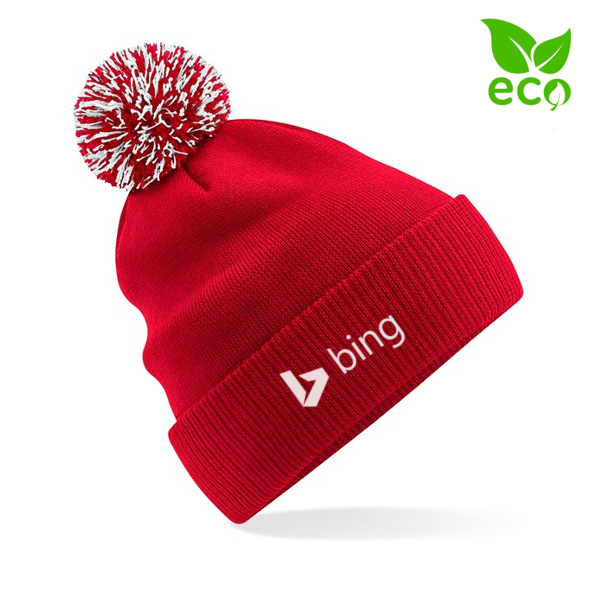 Red Branded Beanie Hat With Logo