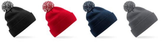 Branded Beanie Hats: Black, Red, Navy, Grey