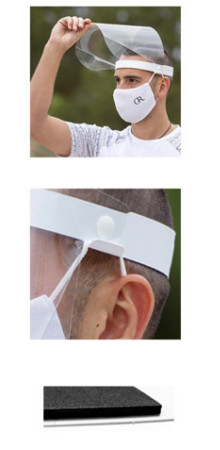 Hinged Branded Face Shield With Face Mask Hooks