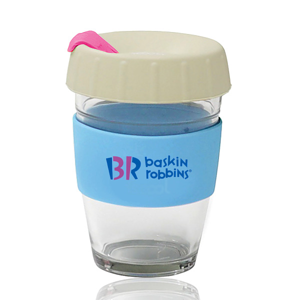 Branded Reusable Glass Coffee Cup
