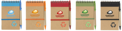 Branded Notepad And Pen In Blue, Orange, Red, Green And Black