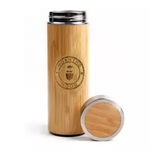 Engraved Bamboo Branded Thermos