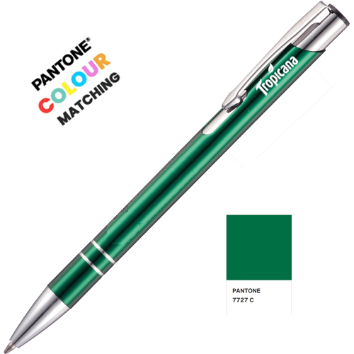 Pantone Colour Match Kafka Aluminium Pen Engraved With Logo