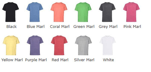 kids russel tee colours