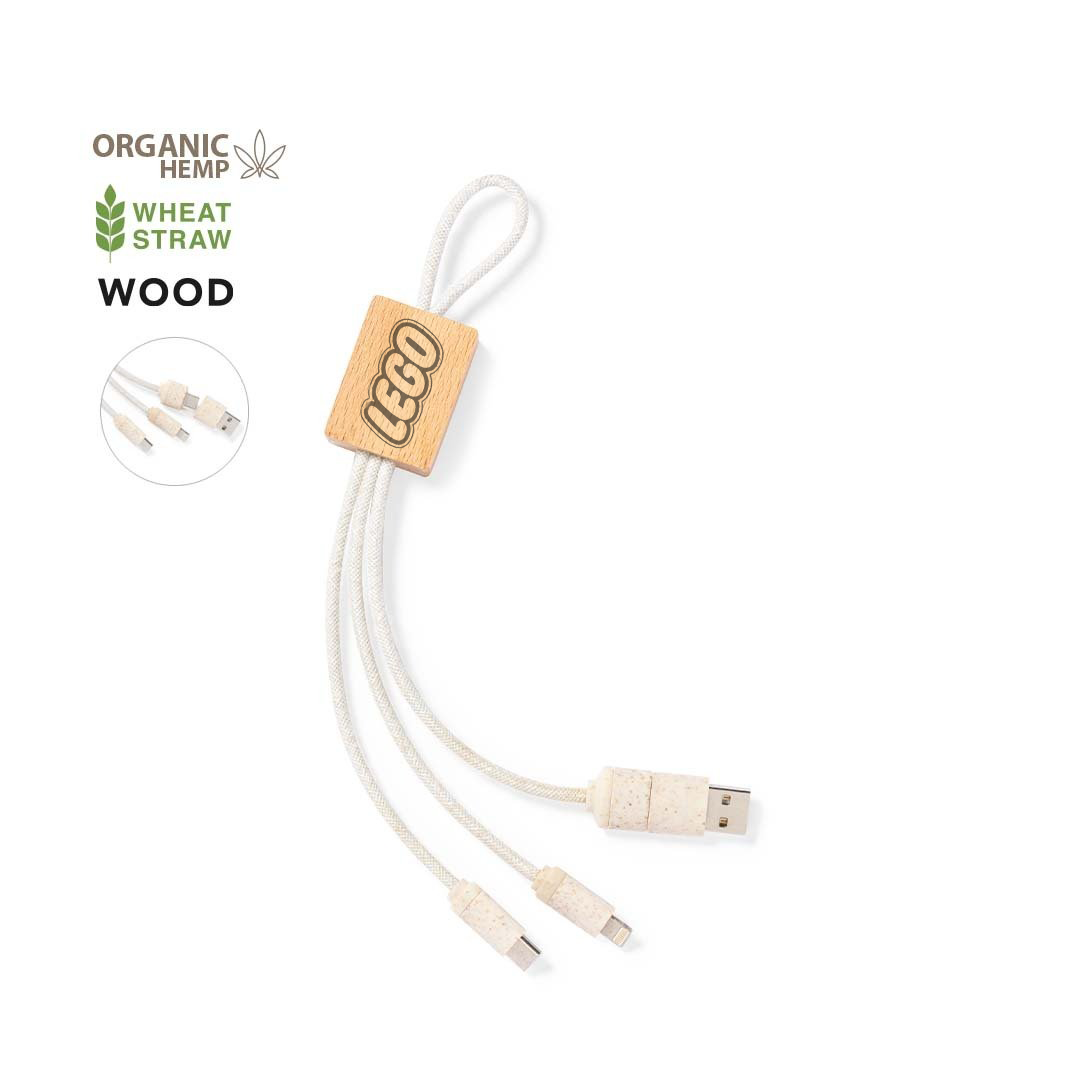 Logo Branded Charging Cable With Carrying Strap