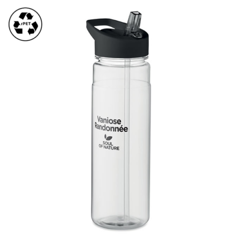 Custom Branded rPET Water Bottle with Straw