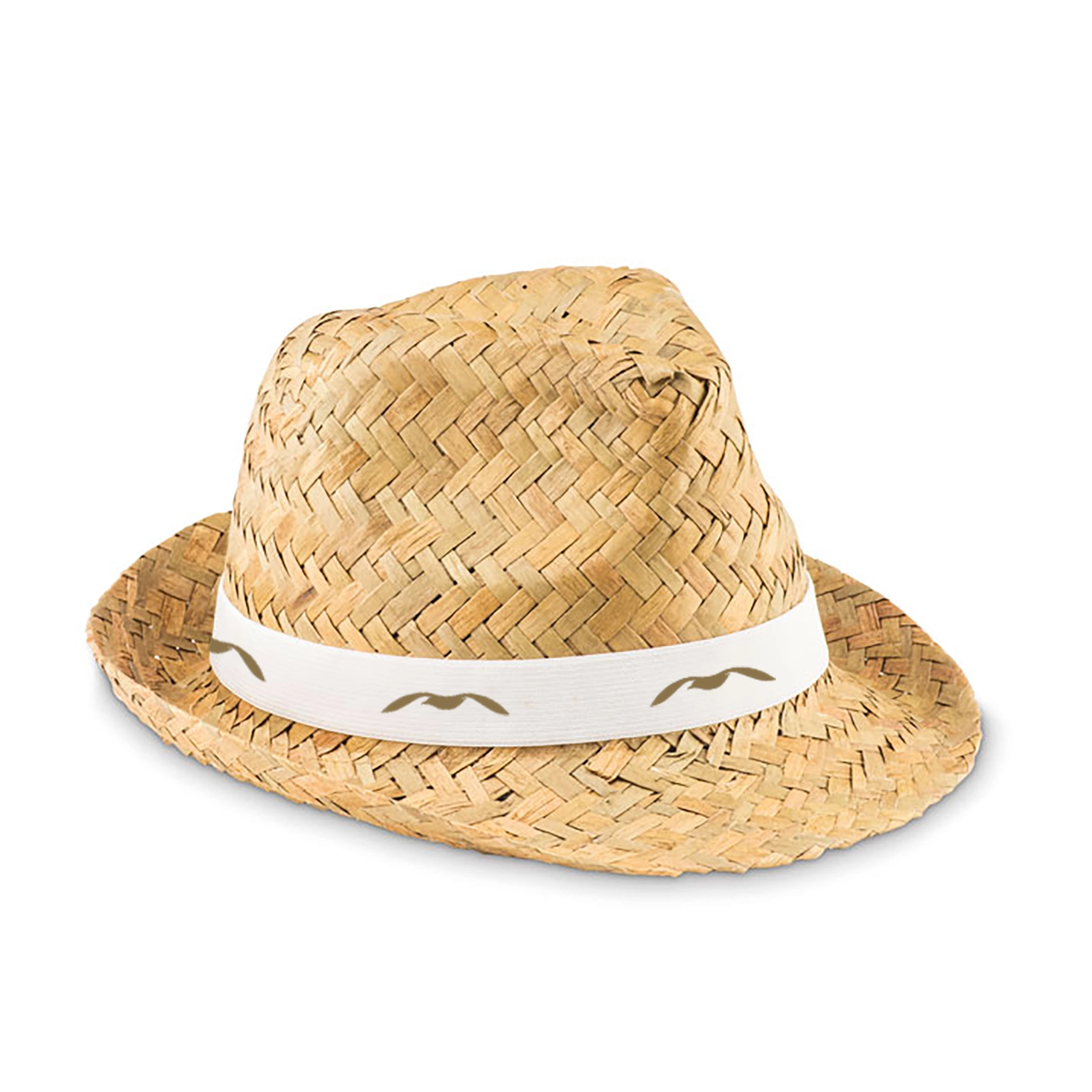 Branded Straw Hats With Logo Printed Ribbon