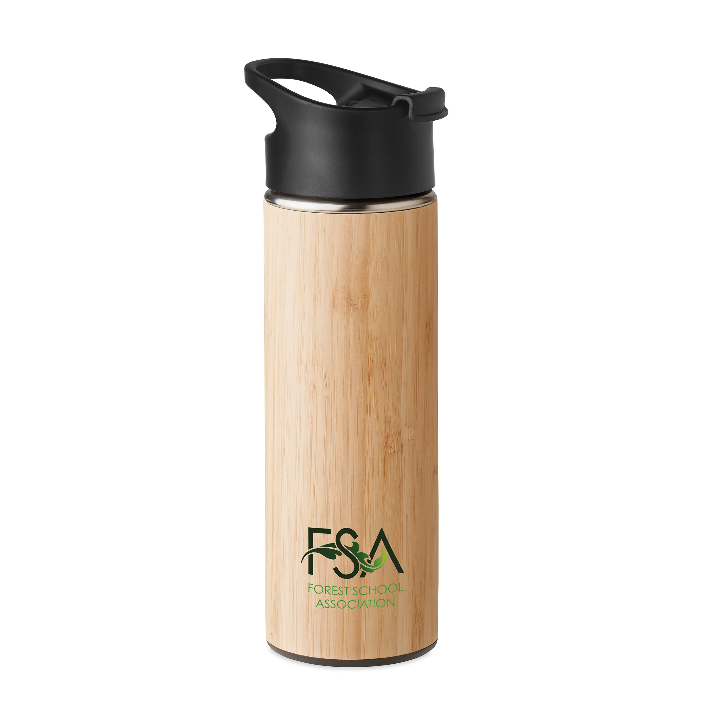 Saku Bamboo Travel Thermos With Printing
