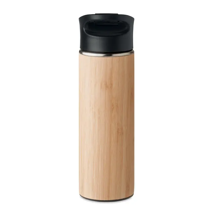 Saku Bamboo Travel Thermos - Back View