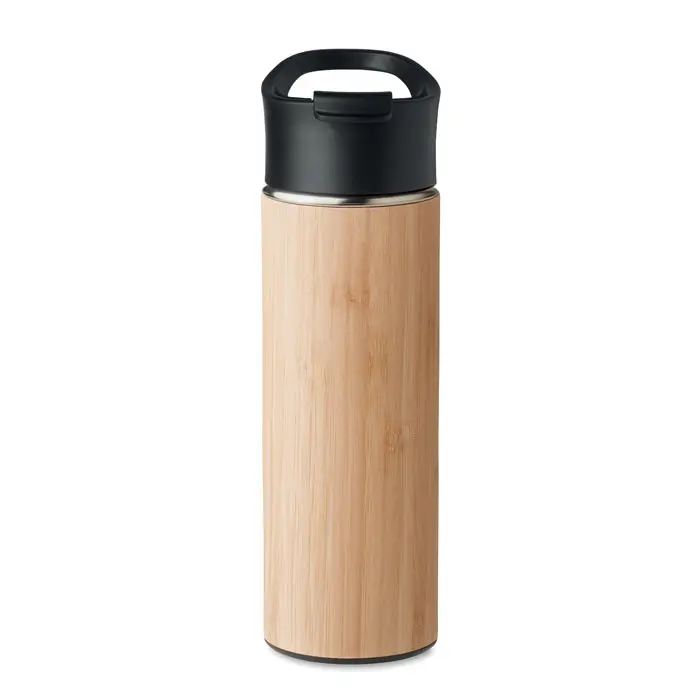 Saku Bamboo Travel Thermos - Side View
