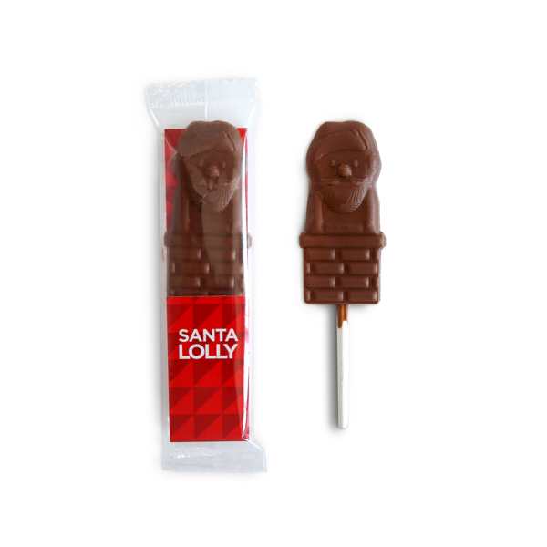 Santa Shaped Branded Christmas Chocolate Lollipop