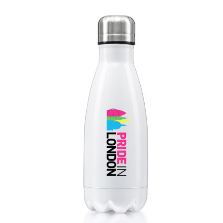 Small White Metal Drinks Bottle With Logo Printing