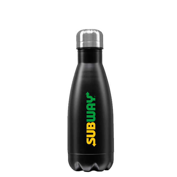 Black Branded Stainless Steel Water Bottle
