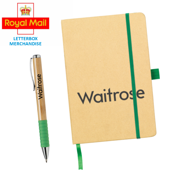 Branded Eco Stationery Corporate Letterbox Merchandise With Branded Notebook & Pen