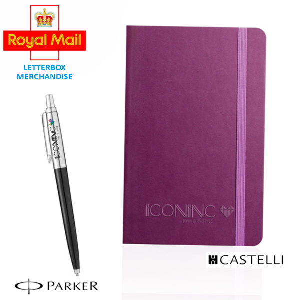 Parker Pen Corporate Letterbox Gift With Branded Notebook & Pen