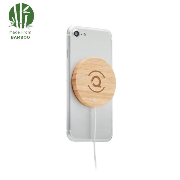Wireless Bamboo Branded Mag Charger